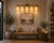 Contemporary Handcrafted Brass 5-Light Vanity Sconce With Natural Alabaster Shades Bathroom Mirror Light, Modern Luxury Wall Lighting For Sale - Image 3 of 8