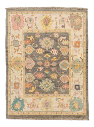 Modern Oushak Handmade Room Size Wool Rug