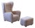Set of 1672 Wingback Chair and Stool by Fritz Hansen, 1930s For Sale