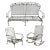 Vintage Salterini Art Nouveau Wrought Iron Garden Patio Sofa Chair Set - 3 PCS For Sale