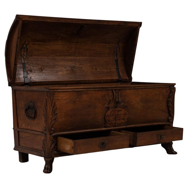 19th Century Italian Wooden Trunk In Original Patina For Sale - Image 15 of 18