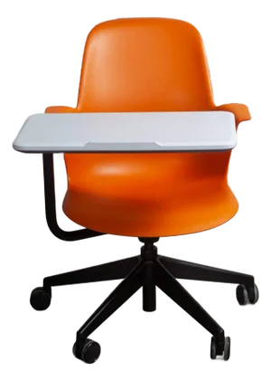 Early 21st Century Modern Steelcase Orange Node Task Chair W/Work Surface & 5 Prong Base