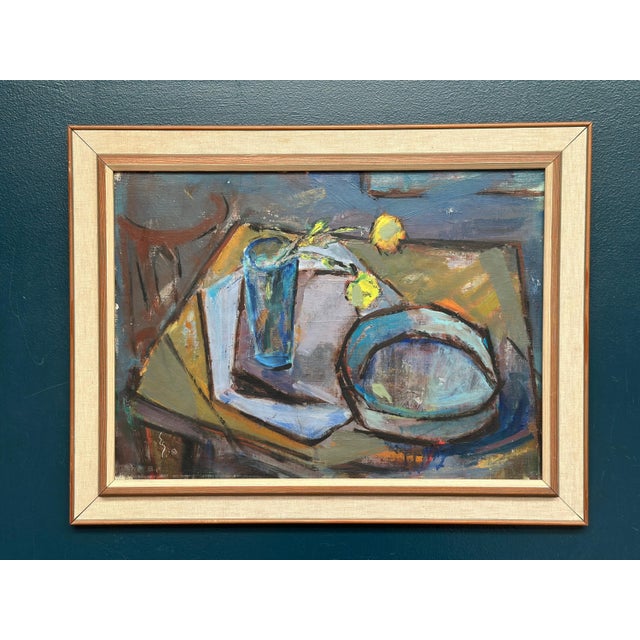 Original Vintage Swedish Oil on Canvas – “Nature Morte” by Ernst Grundvig (1920–1994) – Signed – Framed – 51 × 66 cm...