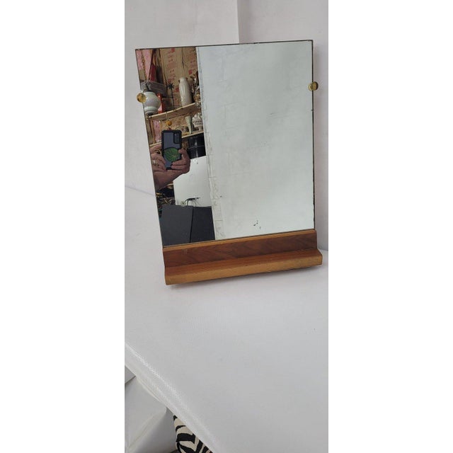 Vintage Store Display Counter Mirror Art Deco Vanity Table Top Wood ...