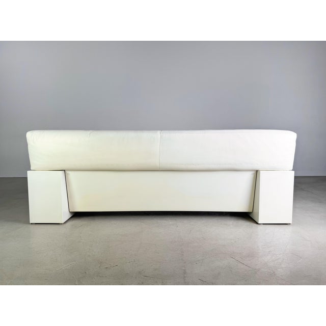 Three-Seater Leather Sofa in White by Cini Boeri, 1980 For Sale - Image 5 of 8