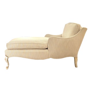 Vintage French Chaise in Yellow Stripe by Designer Rose Tarlow for Perennials For Sale