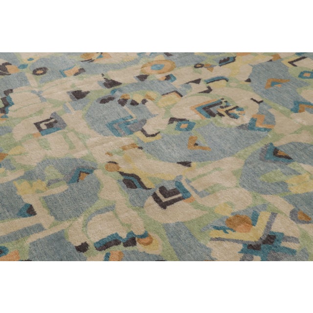 Textile Contemporary Art Deco Polychromatic Geometric Wool Rug by Rug & Kilim, India For Sale - Image 7 of 12