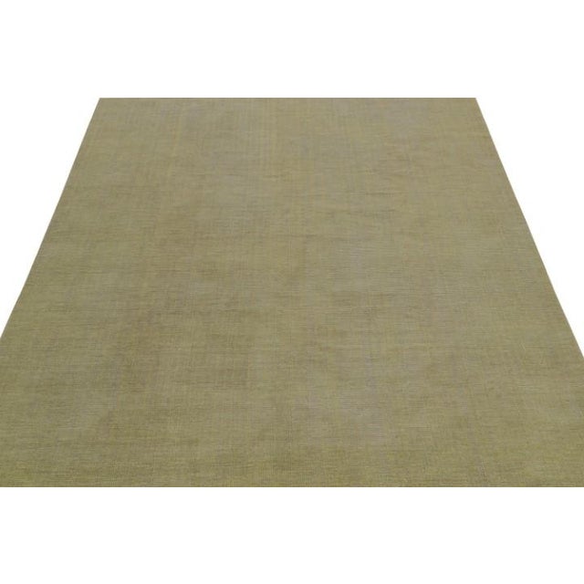 2010s Rug & Kilim’s Contemporary Rug in Chartreuse Green With Subtle Stripes For Sale - Image 5 of 7