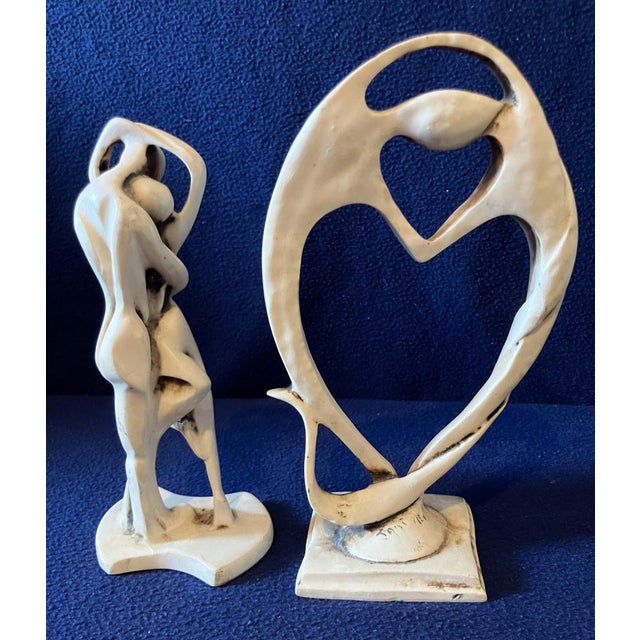 1960s 1960s f​Mid-Century Modern A. Santini Italy Signed Alabaster Sculptures - A Pair For Sale - Image 5 of 12