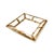 A ceramic tray hand-painted in Italy to resemble woven bamboo fretwork, with visible brushstrokes rather than a printed...
