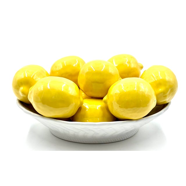 Vintage Italian Majolica Bowl of Lemons Centerpiece For Sale - Image 9 of 9