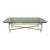 Brass Chrome and Glass French Coffee Table For Sale