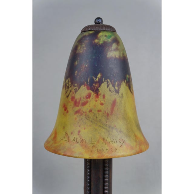 Daum French Art Deco Table Lamp by Marcel Vasseur & Daum 1920s France For Sale - Image 4 of 11