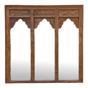 Vintage Mandala Arched Carved Wall Mirror