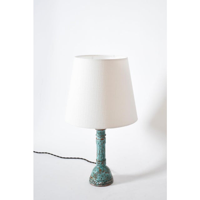 Turquoise and Brown Table Lamps, Set of 2 For Sale - Image 3 of 5