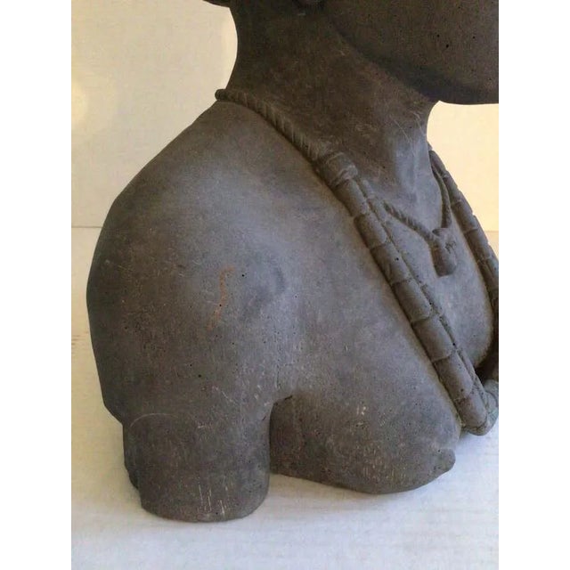 1950s Stoneware Sculpture of Tribal Woman For Sale - Image 10 of 11