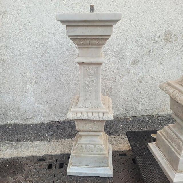 White Large Antique Marble Console Table, 1800s For Sale - Image 8 of 18