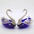 Vintage Italian Sterling Silver 800 Swan Salt Cellars with Cobalt Glass Liners and Spoons, 1970s, Set of 4 For Sale - Image 3 of 13