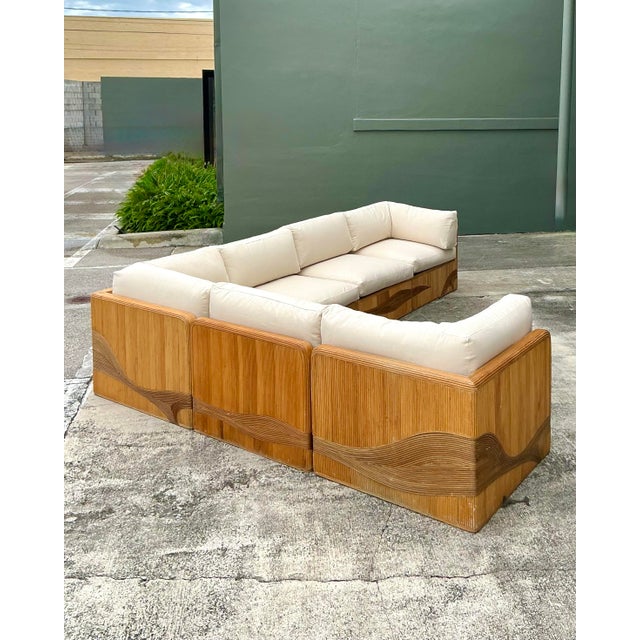 Vintage Pencil Reed Wave Sectional For Sale - Image 9 of 9