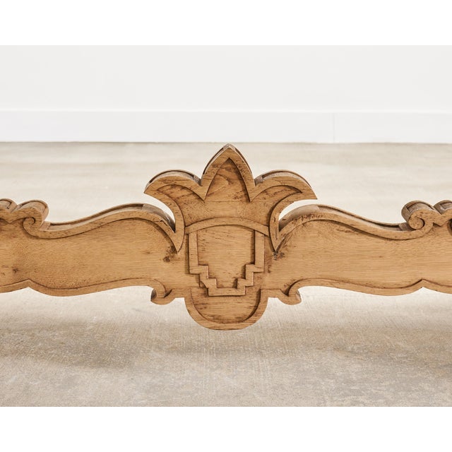 19th C. Spanish Baroque Bleached Oak Farmhouse Dining Table For Sale - Image 17 of 18