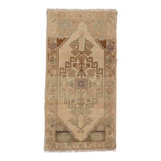 1950s Vintage Turkish Yastik Area Rug, 1'9 X 3'5 For Sale