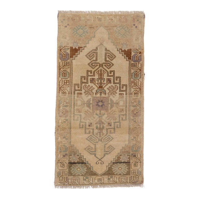 1950s Vintage Turkish Yastik Area Rug, 1'9 X 3'5 For Sale