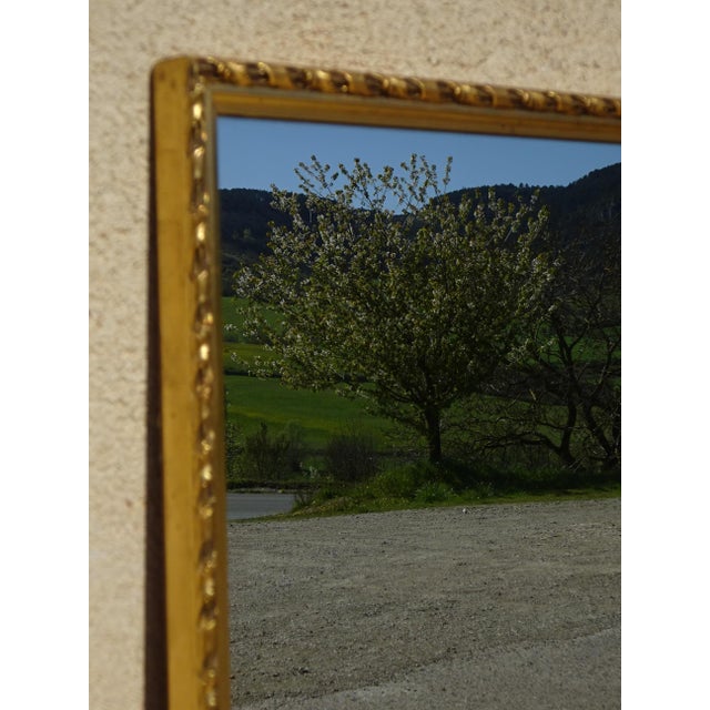 Mid-Century Modern Wood and Gilded Stucco Mirror, 1950s For Sale - Image 3 of 14