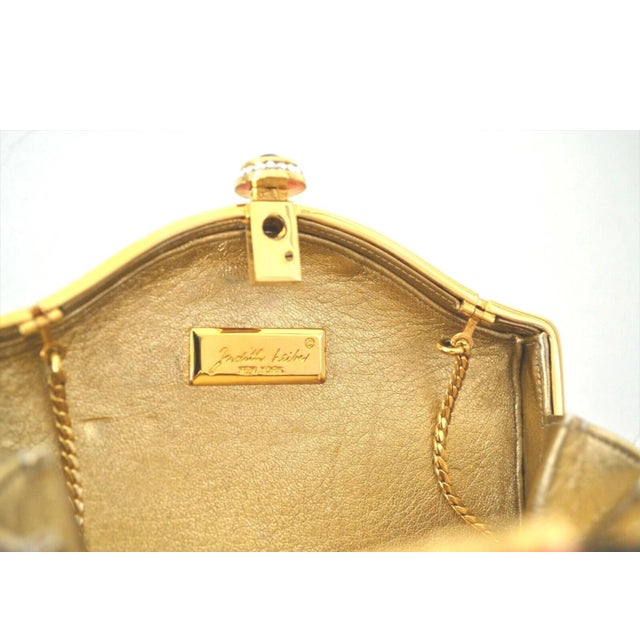 Art Deco 1990 Judith Leiber Evening Bag Vintage Pop Art Deco Red Black Green Gold Crystal Minaudière Clutch Shoulder Vintage For Sale - Image 3 of 11