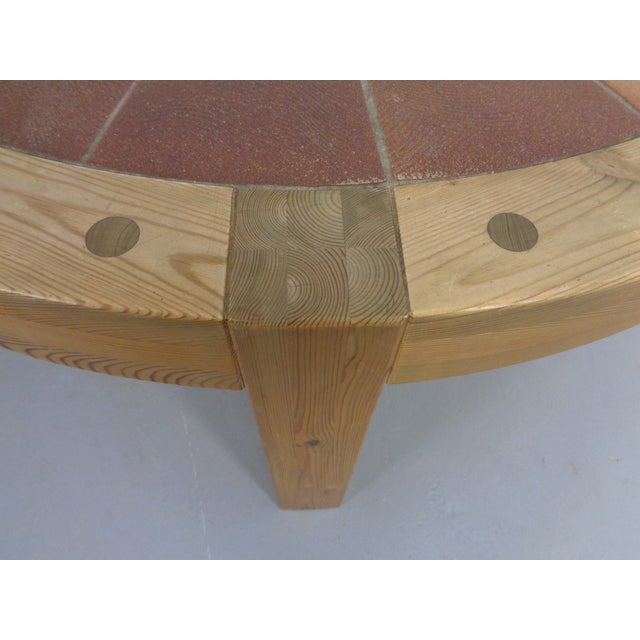 Large Pine and Ceramic Coffee Table by Lisbeth Sallingboe for Sallingboe, Denmark, 1970s For Sale - Image 17 of 18