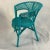 1970s Vintage Coastal Boho Chic Turquoise Painted Wicker Chair. For Sale - Image 5 of 10