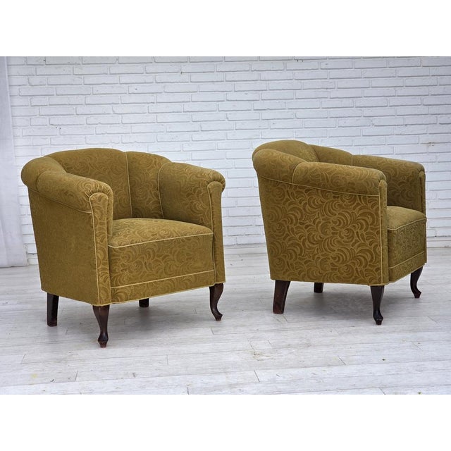 Vintage Danish Relax Chair in Light Green Furniture Wool, 1950s For Sale - Image 17 of 18