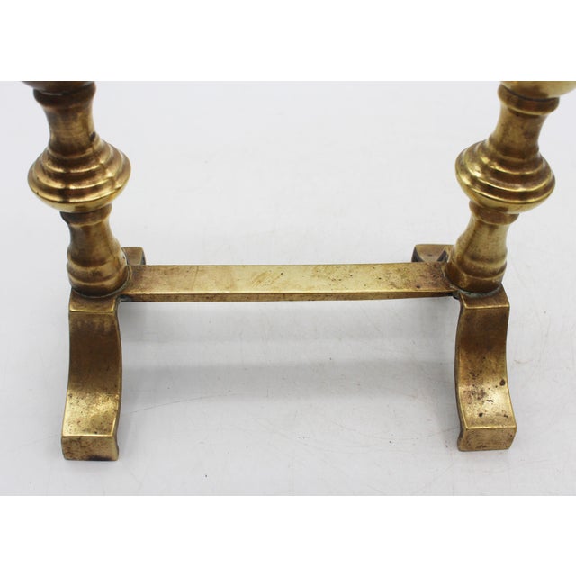 Early 20th Century English Edwardian Period Pair of Georgian Revival Brass Tool Rests For Sale In Raleigh - Image 6 of 7