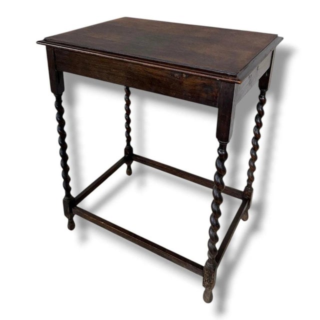 Barley Twist Side Table in Oak For Sale - Image 5 of 9