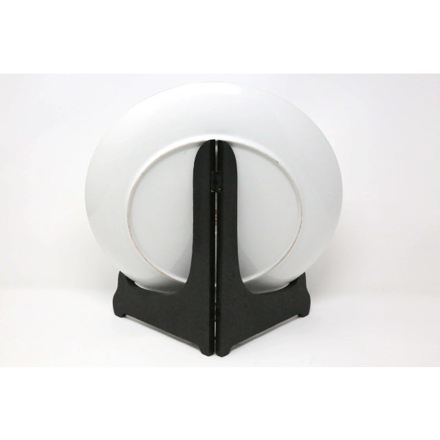 Vintage Fujita Kutani Porecelain Hand-Decorated Platter With Stand For Sale In Tampa - Image 6 of 8