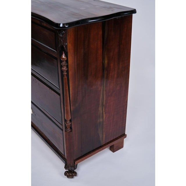 Chest of Drawers in Mahogany with Lion Feet and Curved Top, 1840s For Sale - Image 9 of 11