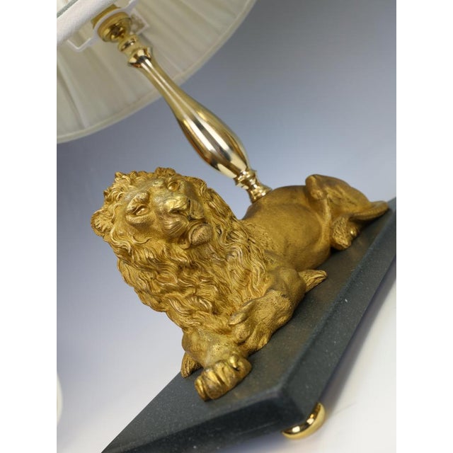 Gilt Bronze Lion Table Lamps attributed to Henri Picard, Paris, 1860s, Set of 2 For Sale - Image 16 of 18