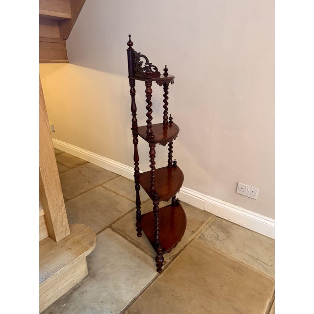 19th Century Antique Victorian Mahogany Corner Whatnot, 1880 For Sale - Image 5 of 7