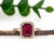 Art Deco Timeless 2.6cts Madagascar Ruby & Diamond Halo Ring in 14k Solid Gold | Em 9x7mm, Size 6.75 For Sale - Image 3 of 7