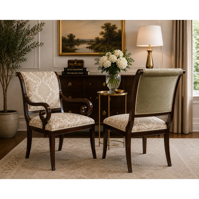Set of 10 Kindel Neoclassical Mahogany Dining Chairs – 8 Side Chairs & 2 Armchairs For Sale - Image 17 of 18