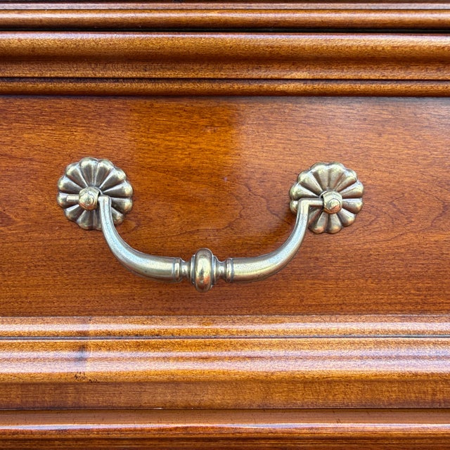 Vintage Lexington French Country / Louis Philippe Cherry 5 Drawer Writing Desk With Bookcase Top For Sale In Philadelphia - Image 6 of 18