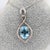 3Ct Aquamarine Pendant With Natural Diamonds in Solid 14k Gold, 11x9mm For Sale - Image 9 of 9