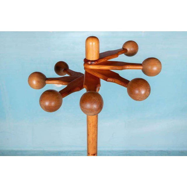 Wood Minimalist Space Age Pine Coat Rack For Sale - Image 7 of 9
