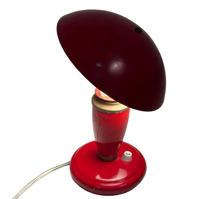 Mid 20th Century Vintage Space Age Mushroom Lamp with Clamped on Shade, 1960s For Sale - Image 5 of 9