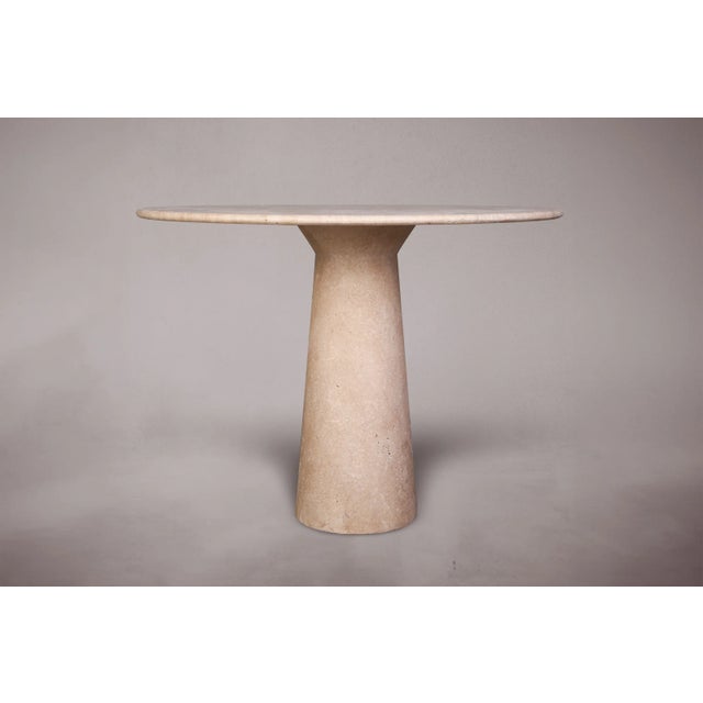 Modern Le Cou Travertine Round Dining Table 35.4" For Sale - Image 3 of 3