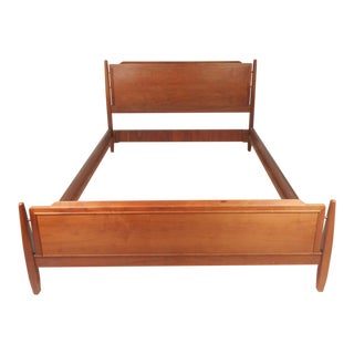 Mid-Century Modern Walnut Bed Frame For Sale