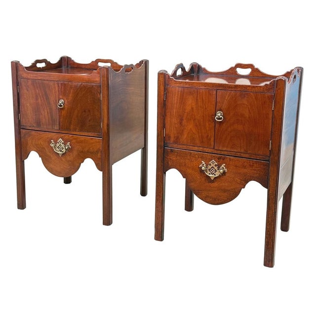 Antique Georgian Mahogany Nightstands, 1770, Set of 2 For Sale - Image 14 of 14