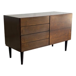 Rosewood Sideboard With 4 Drawers and Cabinet Door Denmark Mid-Century Modern 1960s For Sale