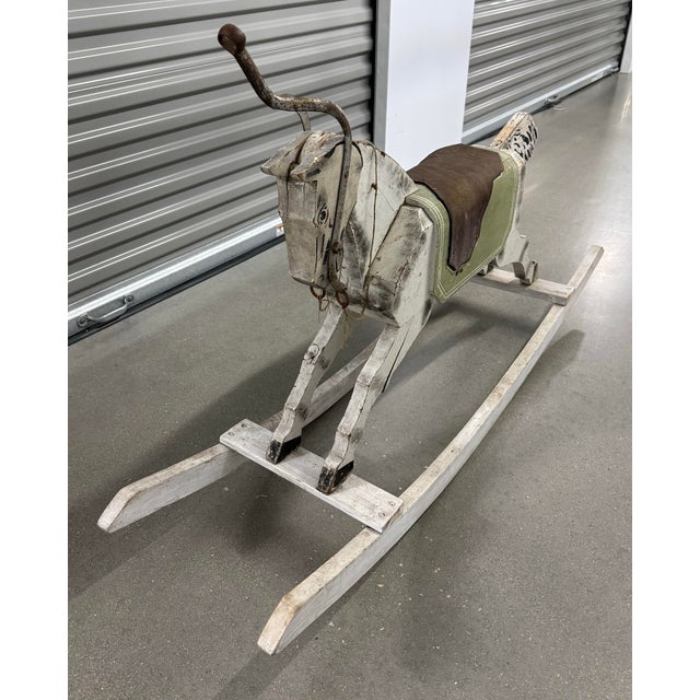 Black Antique Wooden Rocking Horse For Sale - Image 8 of 12