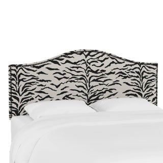 Ashland Headboard in Cream Black Linen Zebra, Twin For Sale