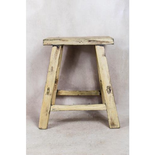 Vintage Rustic Elm Stool For Sale - Image 5 of 5